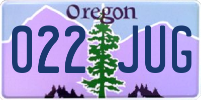 OR license plate 022JUG