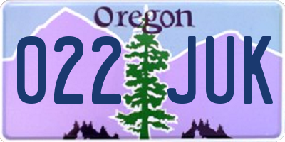 OR license plate 022JUK