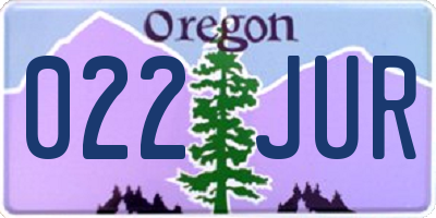 OR license plate 022JUR