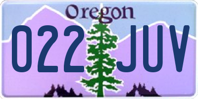 OR license plate 022JUV