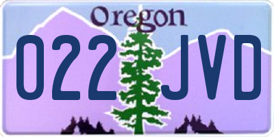 OR license plate 022JVD