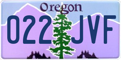 OR license plate 022JVF