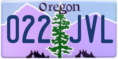 OR license plate 022JVL
