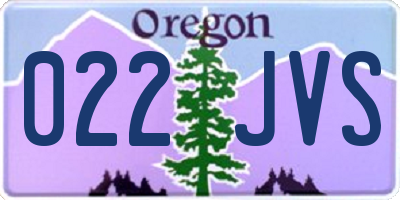 OR license plate 022JVS