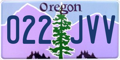 OR license plate 022JVV