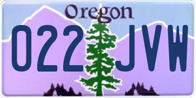 OR license plate 022JVW