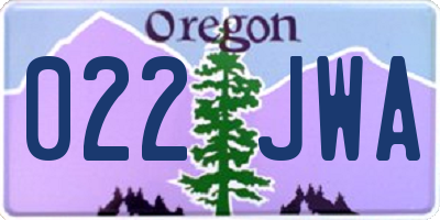 OR license plate 022JWA