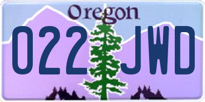 OR license plate 022JWD