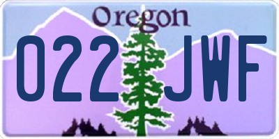 OR license plate 022JWF