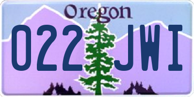 OR license plate 022JWI
