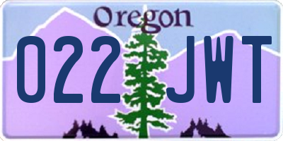OR license plate 022JWT