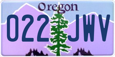 OR license plate 022JWV