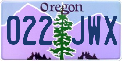 OR license plate 022JWX