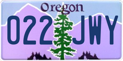 OR license plate 022JWY