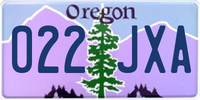 OR license plate 022JXA
