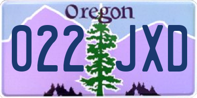 OR license plate 022JXD