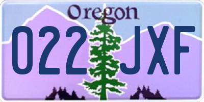 OR license plate 022JXF