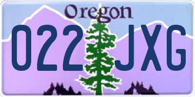 OR license plate 022JXG