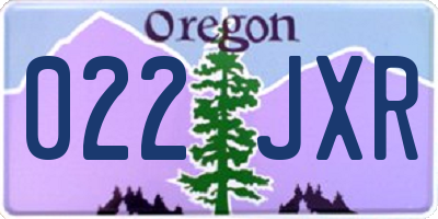 OR license plate 022JXR