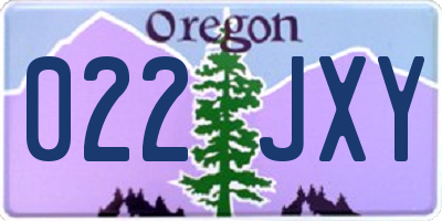 OR license plate 022JXY