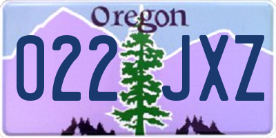OR license plate 022JXZ