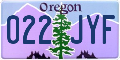 OR license plate 022JYF