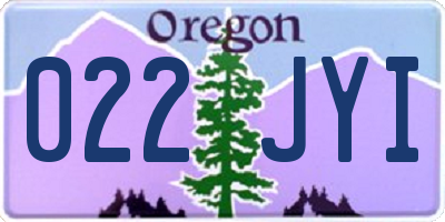OR license plate 022JYI