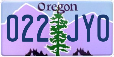 OR license plate 022JYO