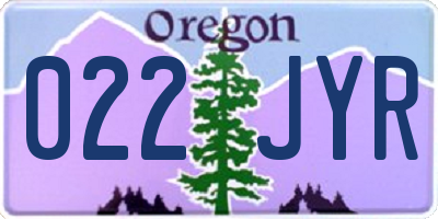 OR license plate 022JYR
