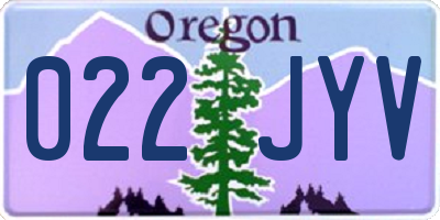 OR license plate 022JYV