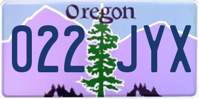 OR license plate 022JYX