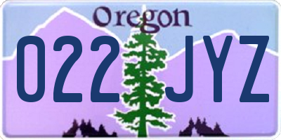OR license plate 022JYZ