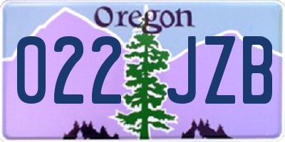 OR license plate 022JZB