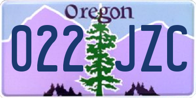OR license plate 022JZC