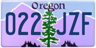 OR license plate 022JZF