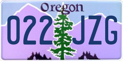 OR license plate 022JZG