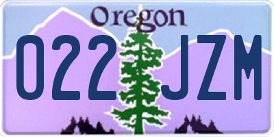 OR license plate 022JZM