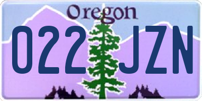 OR license plate 022JZN