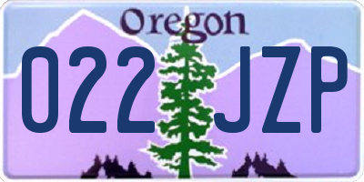 OR license plate 022JZP