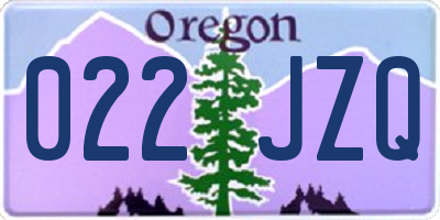 OR license plate 022JZQ