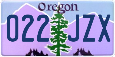 OR license plate 022JZX