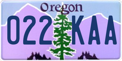 OR license plate 022KAA