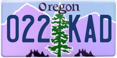 OR license plate 022KAD
