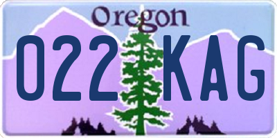 OR license plate 022KAG