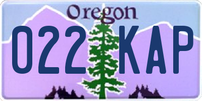 OR license plate 022KAP