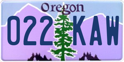 OR license plate 022KAW