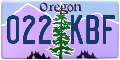 OR license plate 022KBF