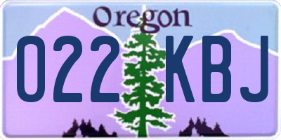 OR license plate 022KBJ