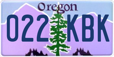 OR license plate 022KBK