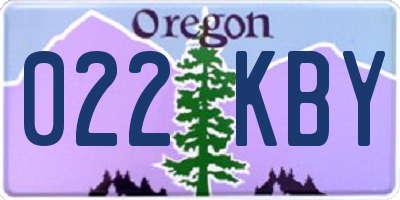 OR license plate 022KBY